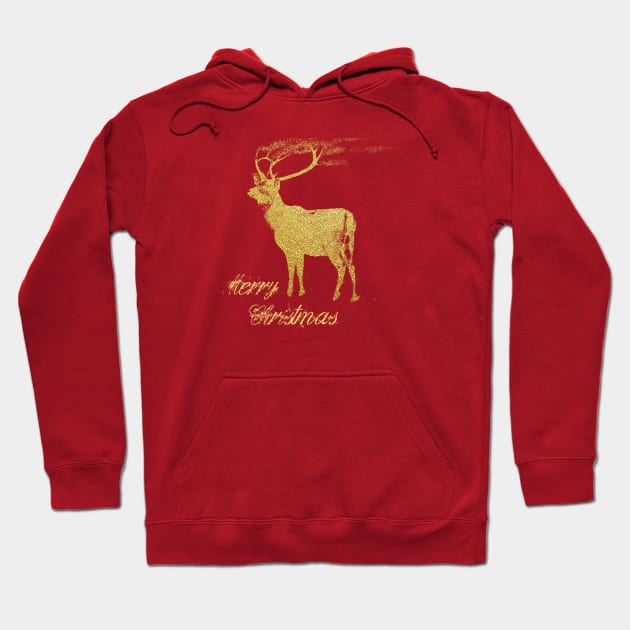 MERRY CHRISTMAS & REINDEER Hoodie by Biophilia